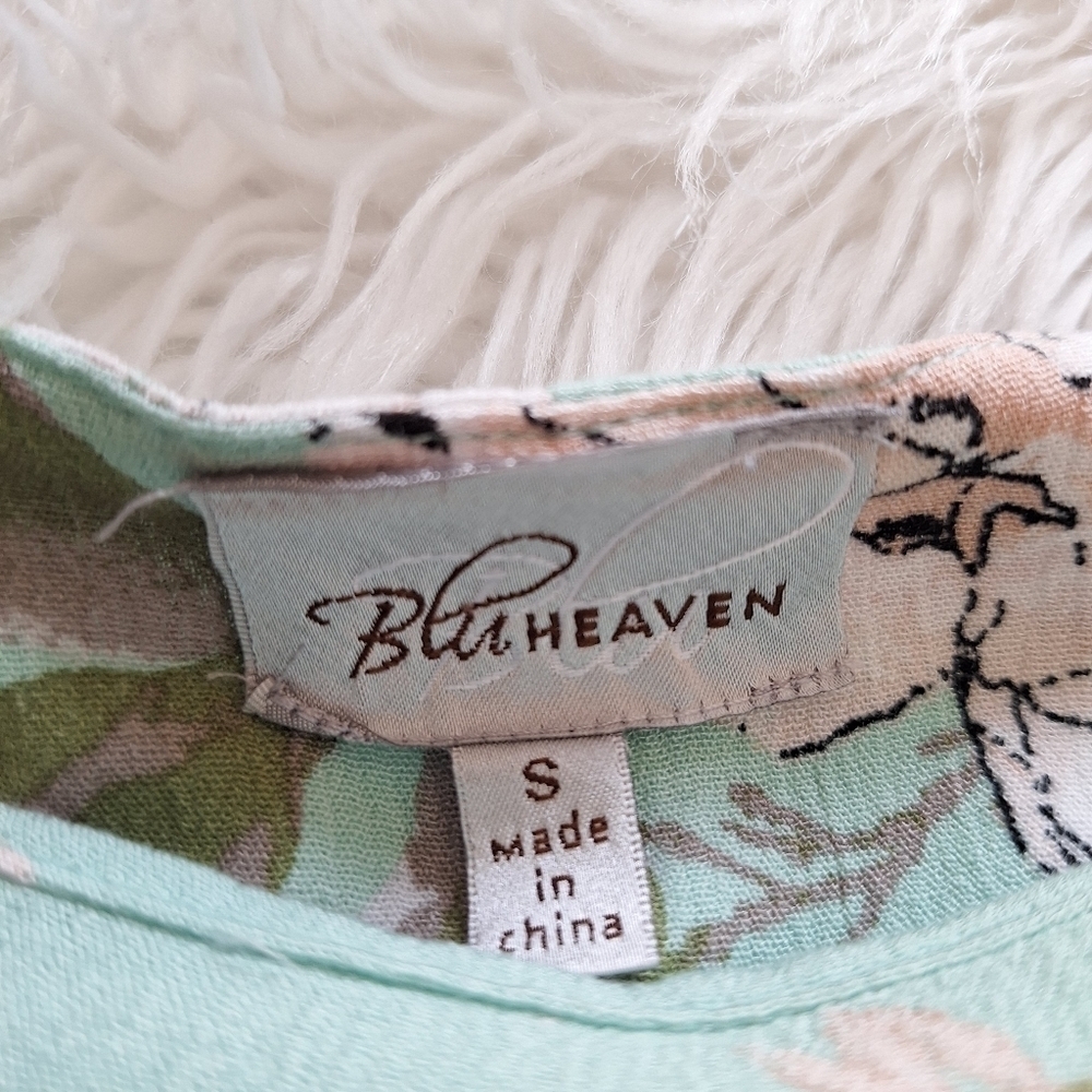 Blu Heaven Mint Green Floral Ruffle Cold-Shoulder Dress - Picture 9 of 14
